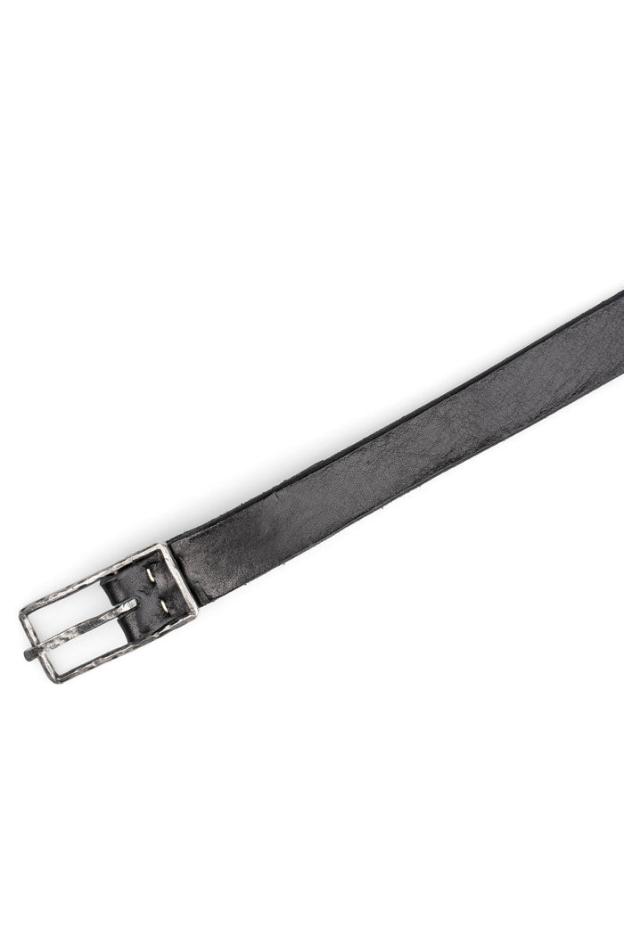 Silver buckle leather dock belt F25BLT3