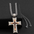 Silver Strike Cross   Necklace