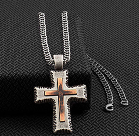 Silver Strike Cross   Necklace
