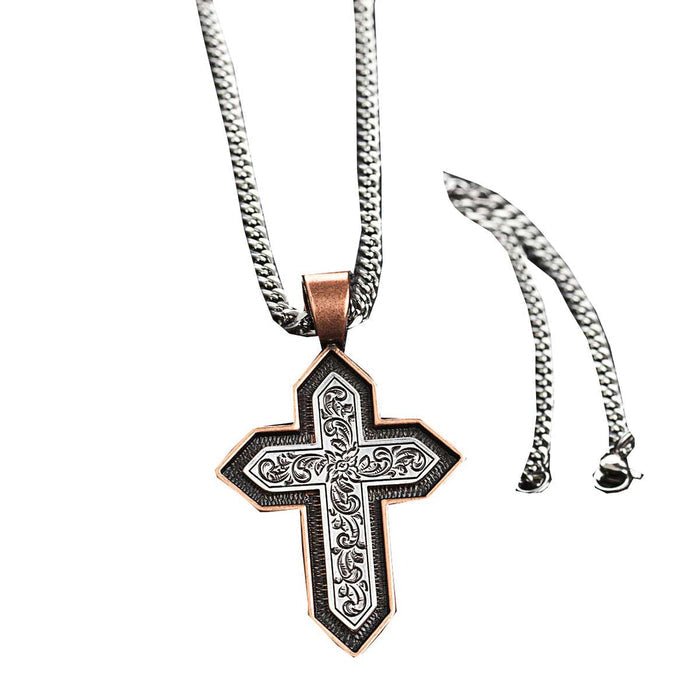 Silver Strike Cross   Necklace
