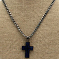 Silver Strike Cross   Necklace