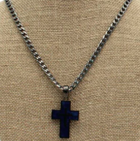 Silver Strike Cross   Necklace