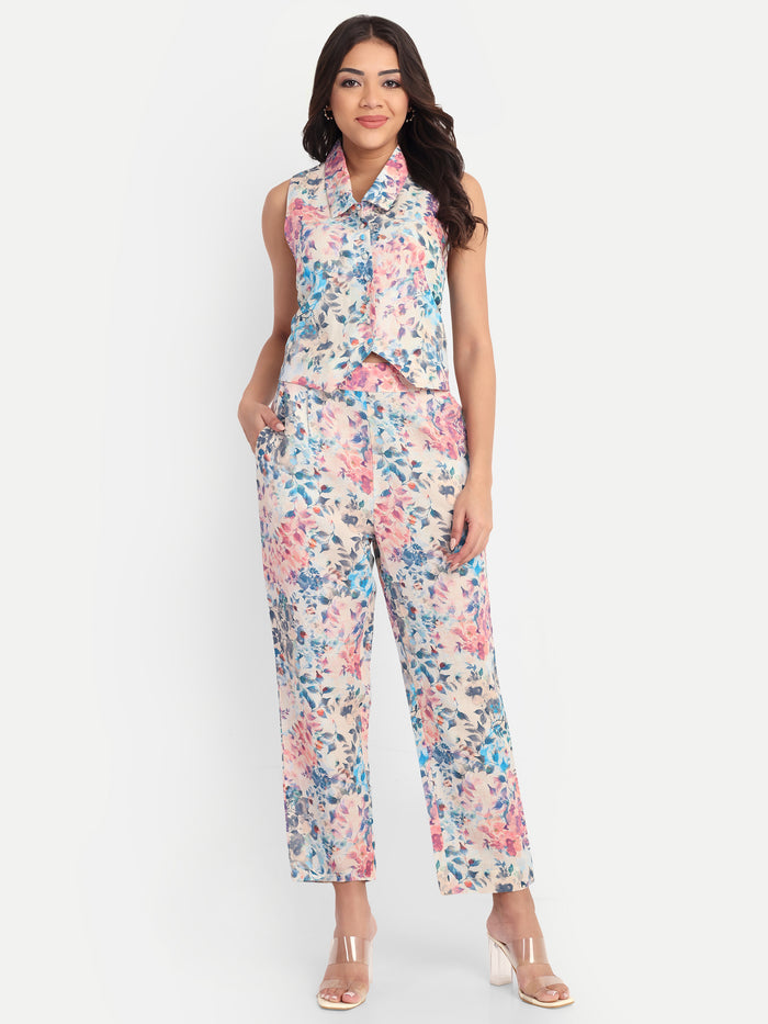 Women’s multicolor floral Sito pants with straight fit and comfortable design