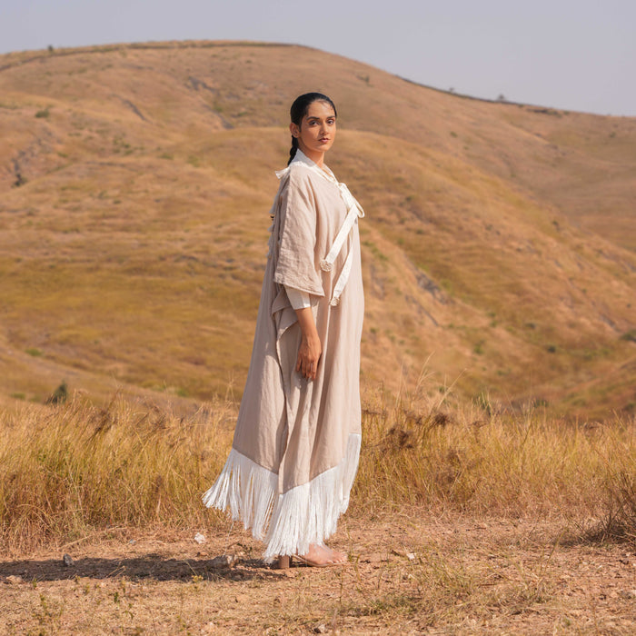 Brown Siya Dress and Kaftan Set - OurDve