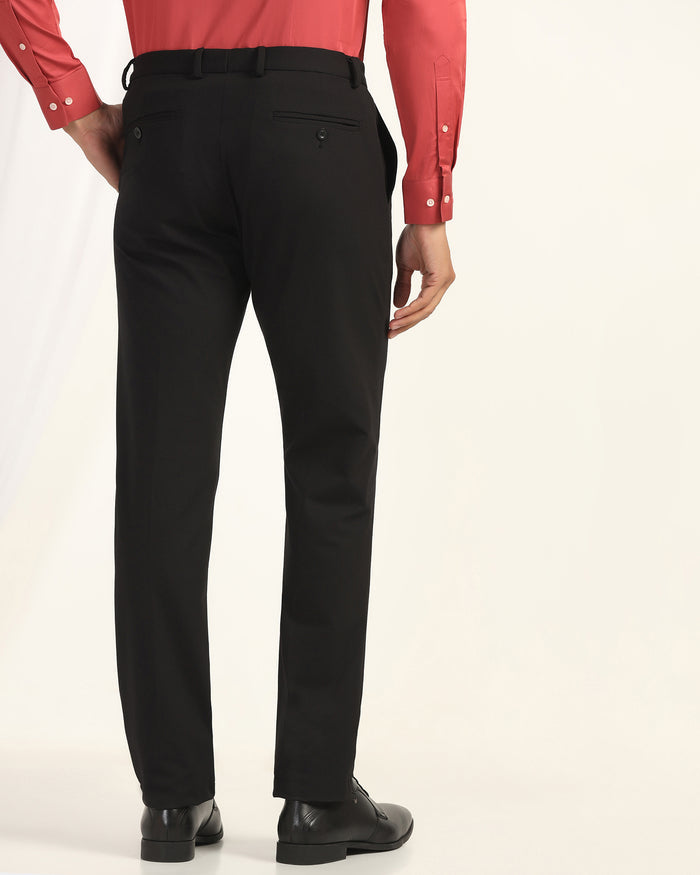 Slim Comfort B-95 Formal Black Solid Trouser - Musk