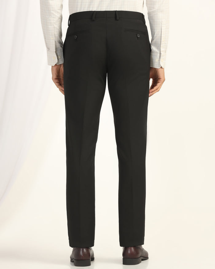Slim Comfort B-95 Formal Black Solid Trouser - Oak