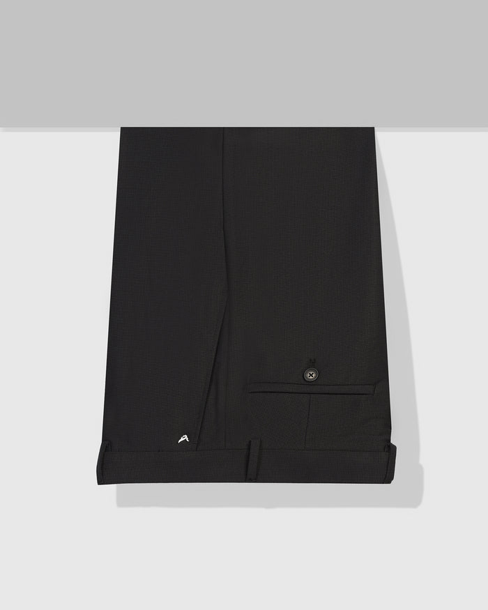 Slim Comfort B-95 Formal Charcoal Textured Trouser - Amor