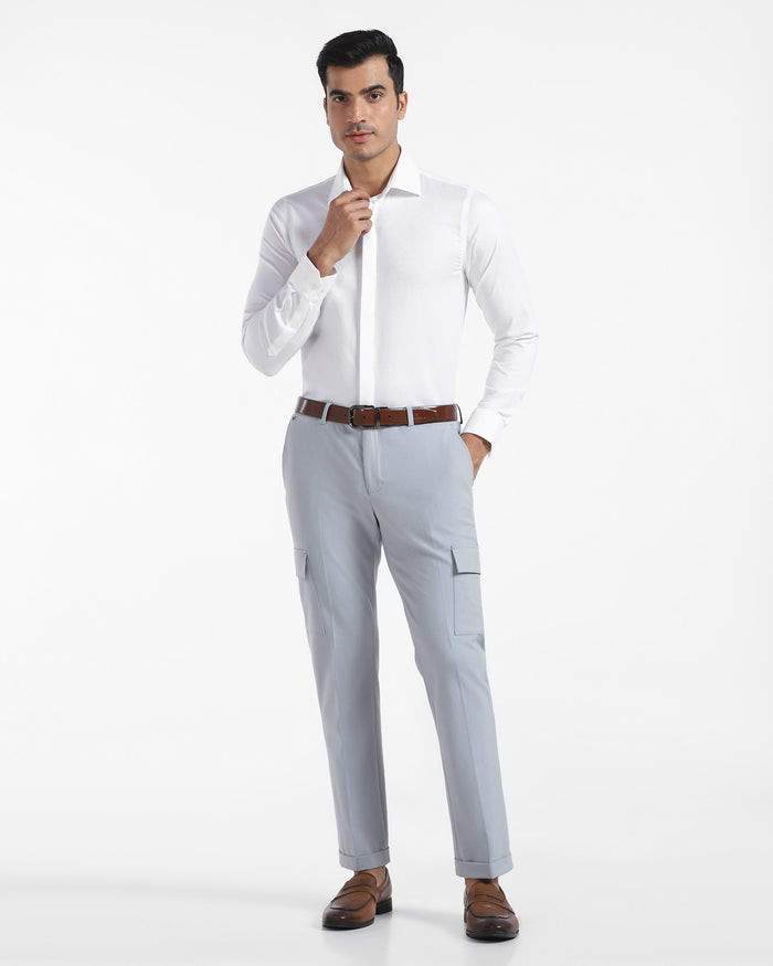 Slim Comfort B-95 Formal Light Blue Solid Trouser - Victor