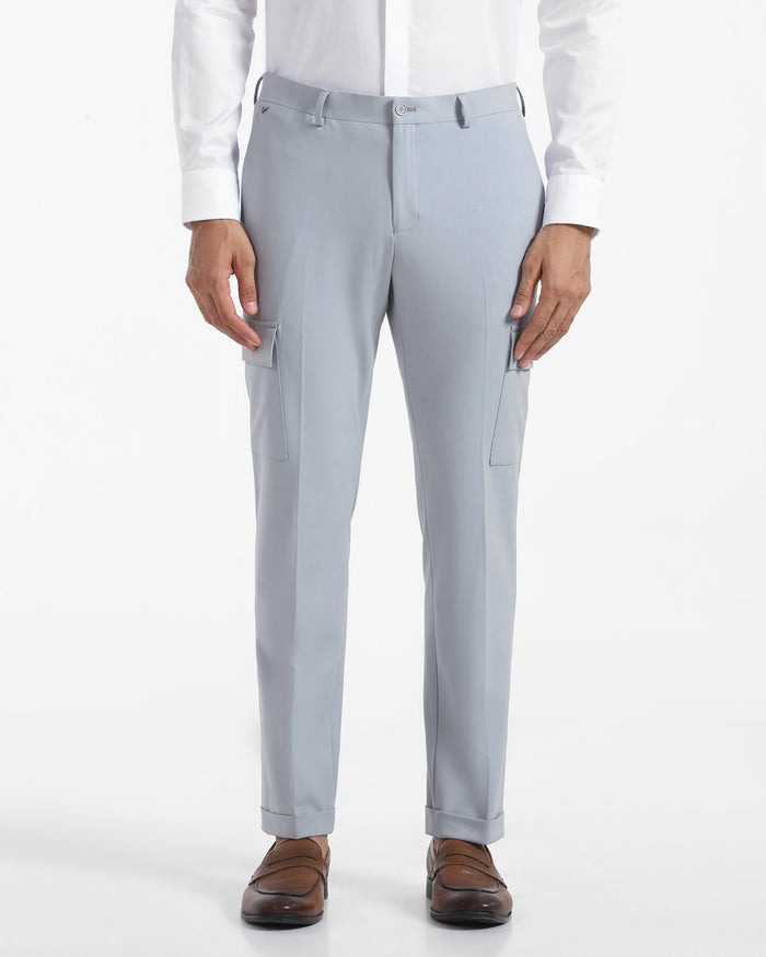Slim Comfort B-95 Formal Light Blue Solid Trouser - Victor