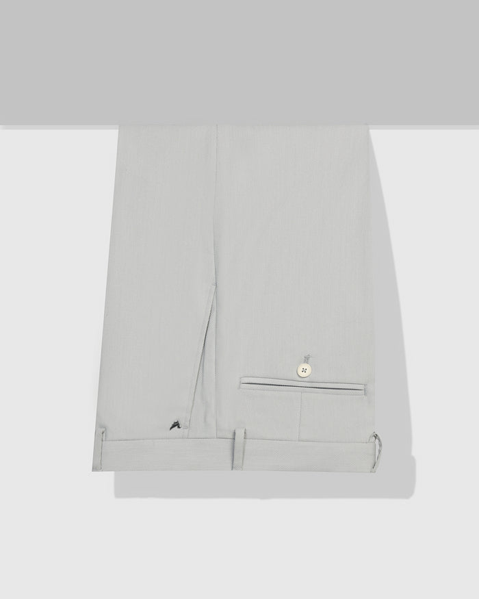 Slim Comfort B-95 Formal Light Grey Textured Trouser - Coach