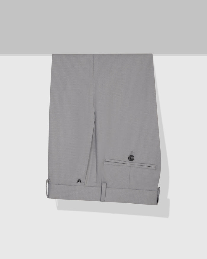 Slim Comfort B-95 Formal Light Grey Textured Trouser - Saint