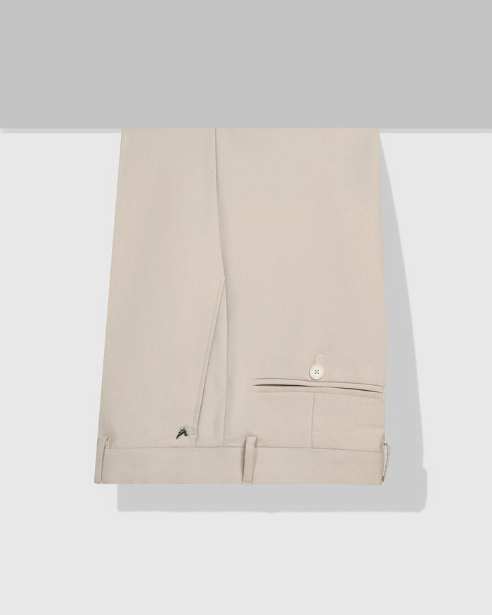 Slim Fit B-91 Formal Beige Textured Trouser - Otto