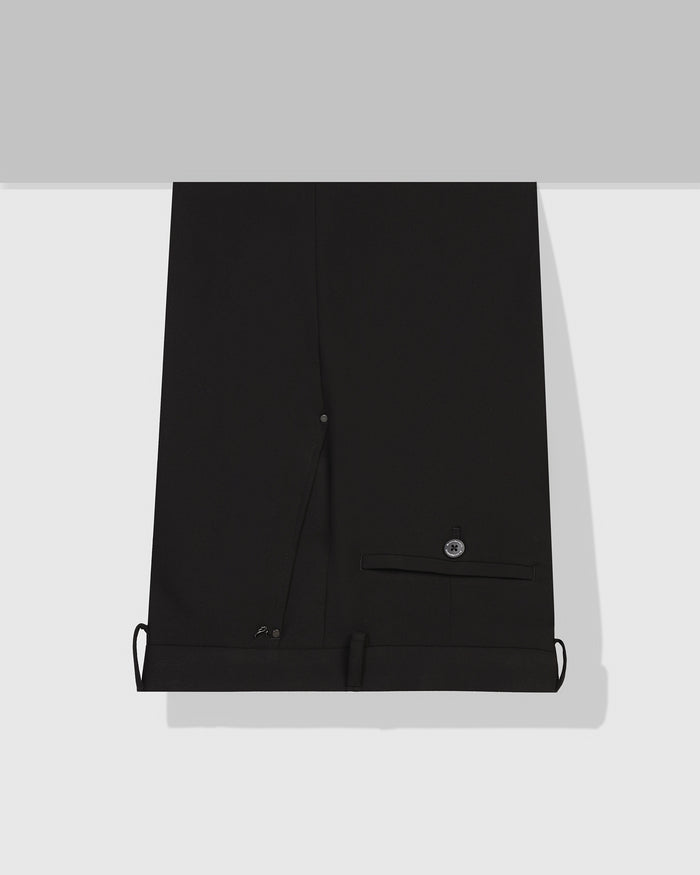 Slim Fit B-91 Formal Black Solid Trouser - Black 263