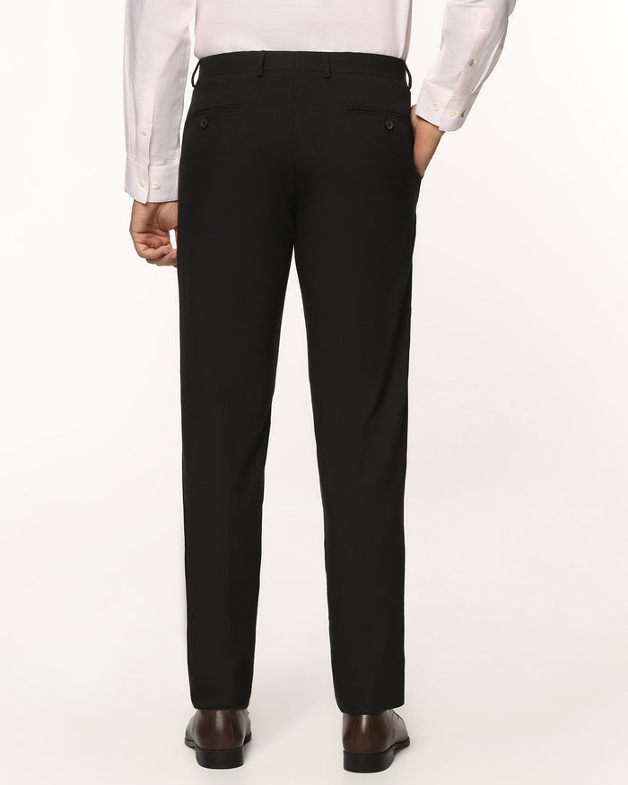 Slim Fit B-91 Formal Black Textured Trouser - Tumi