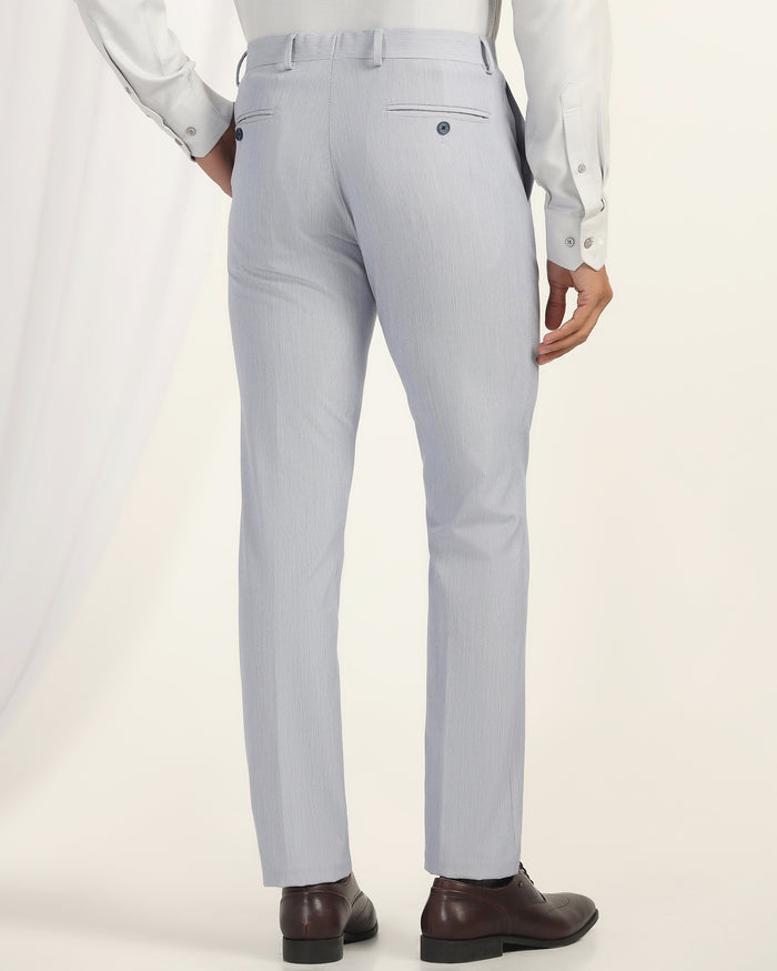 Slim Fit B-91 Formal Light Blue Stripe Trouser - Ninja