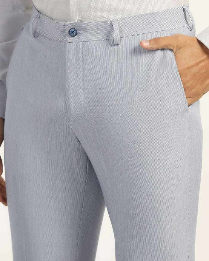Slim Fit B-91 Formal Light Blue Stripe Trouser - Ninja