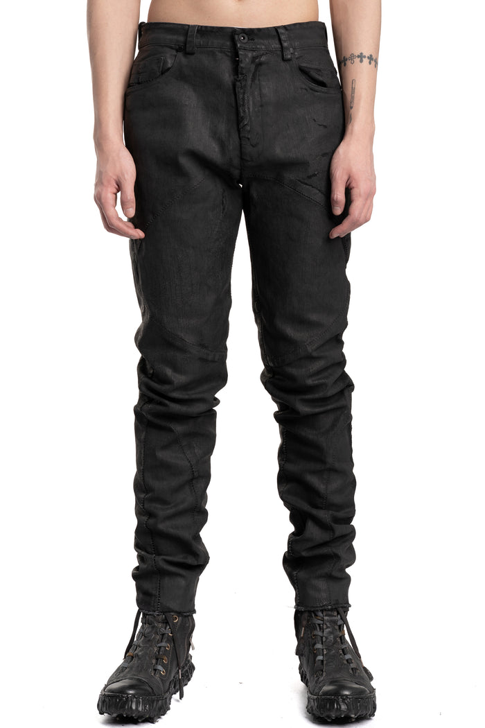 MD75 | SS26 -  Slim Fit Coated Jeans, Cracked MD13274