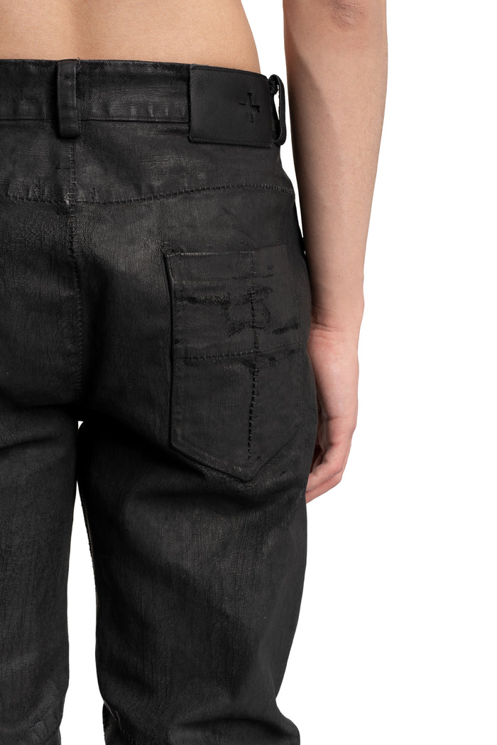 MD75 | SS26 -  Slim Fit Coated Jeans, Cracked MD13274