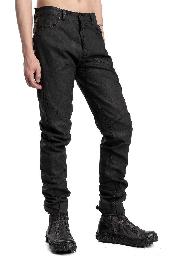 MD75 | SS26 -  Slim Fit Coated Jeans, Cracked MD13274