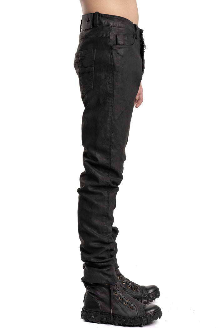 MD75 | SS26 -  Slim Fit Coated Jeans, Cracked MD13274