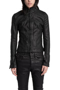 Julius_7 | SS26 - Slim Fit Zip Up Coated Denim Jacket, 937BLM2