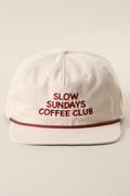 Slow Sundays Coffee Club Embroidered Rope Trucker Hat