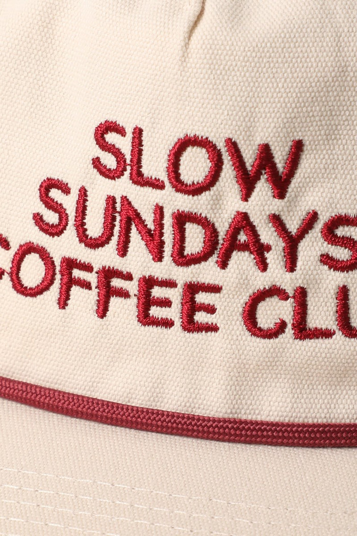 Slow Sundays Coffee Club Embroidered Rope Trucker Hat