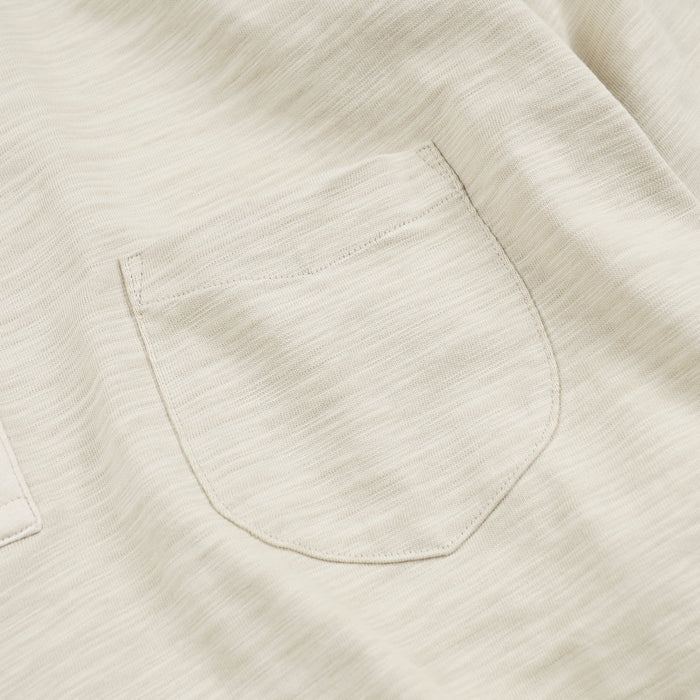 SLUB HENLEY L/S T-SHIRT - KHAKI BEIGE