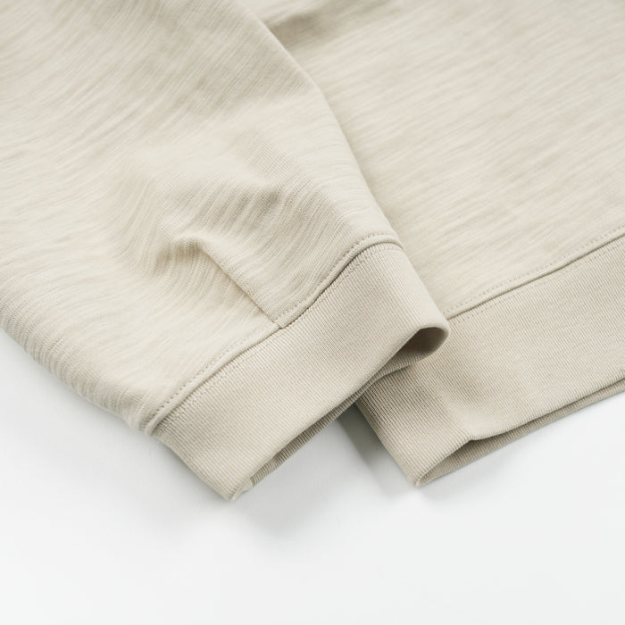 SLUB HENLEY L/S T-SHIRT - KHAKI BEIGE