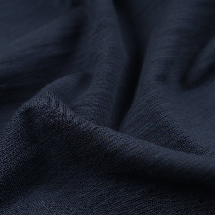 SLUB HENLEY L/S T-SHIRT - NAVY