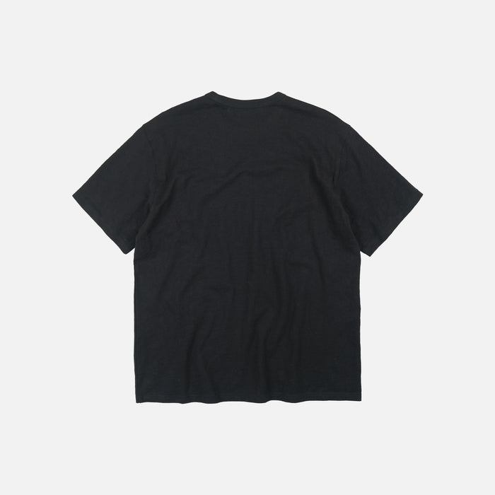 SLUB POCKET HALF T-SHIRT - BLACK