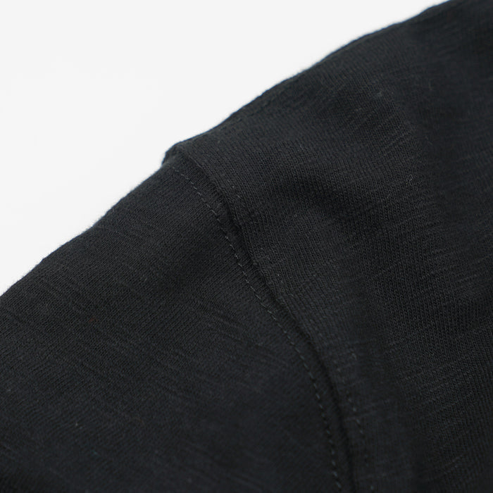 SLUB POCKET HALF T-SHIRT - BLACK