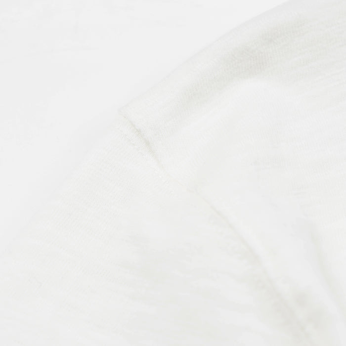SLUB POCKET HALF T-SHIRT - WHITE