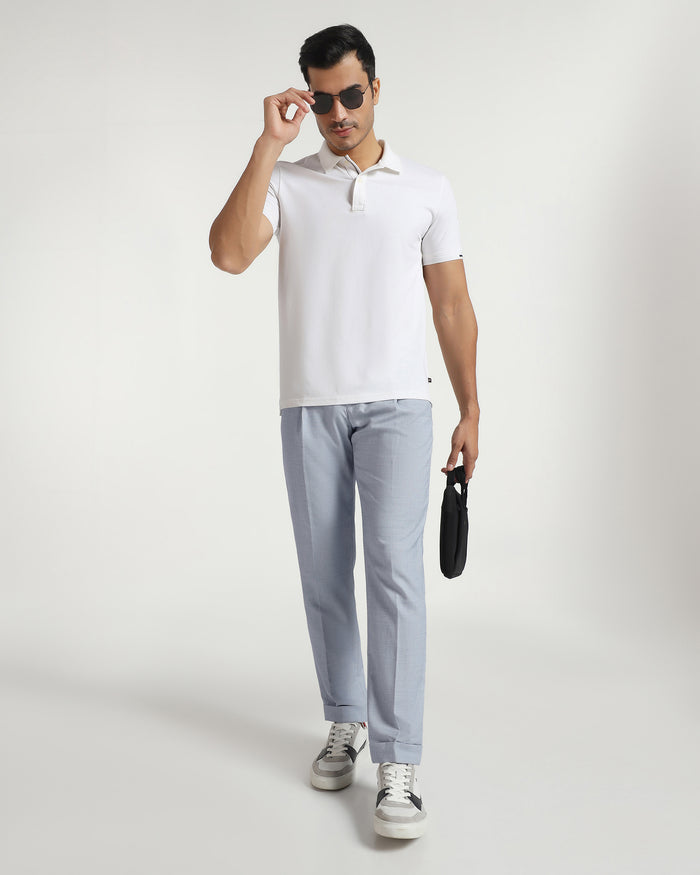 Sneaker Fit Blue Textured Pant - Hermes