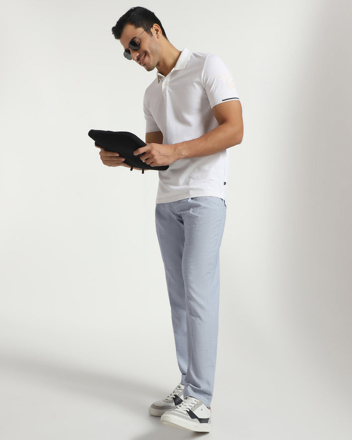 Sneaker Fit Blue Textured Pant - Hermes