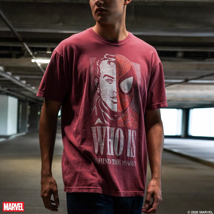 Spider-Man Half Mask Zine Vintage Soft Tee - Heroes & Villains-Marvel-T-Shirt