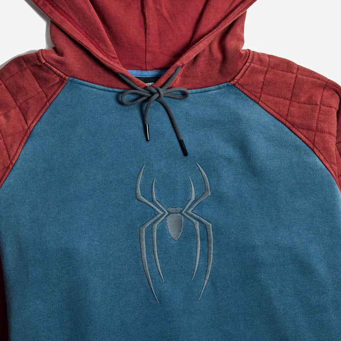 Spider-Man Quilted Sleeve Raglan Hoodie - Heroes & Villains-Marvel-Hoodie