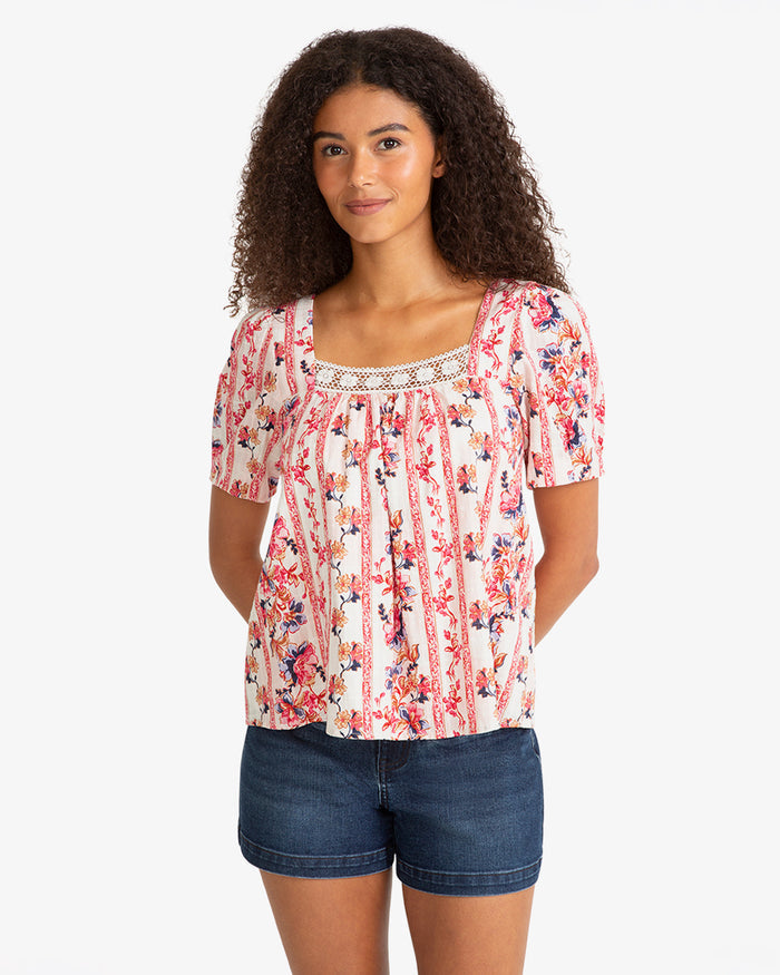 Square Neck Floral Top