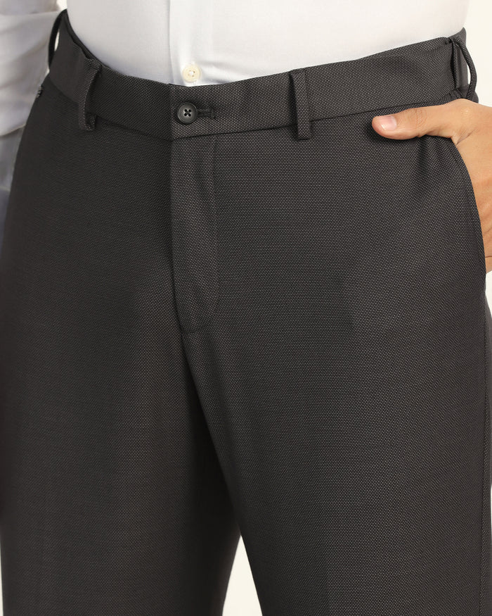 Straight B-90 Formal Charcoal Textured Trouser - Otto