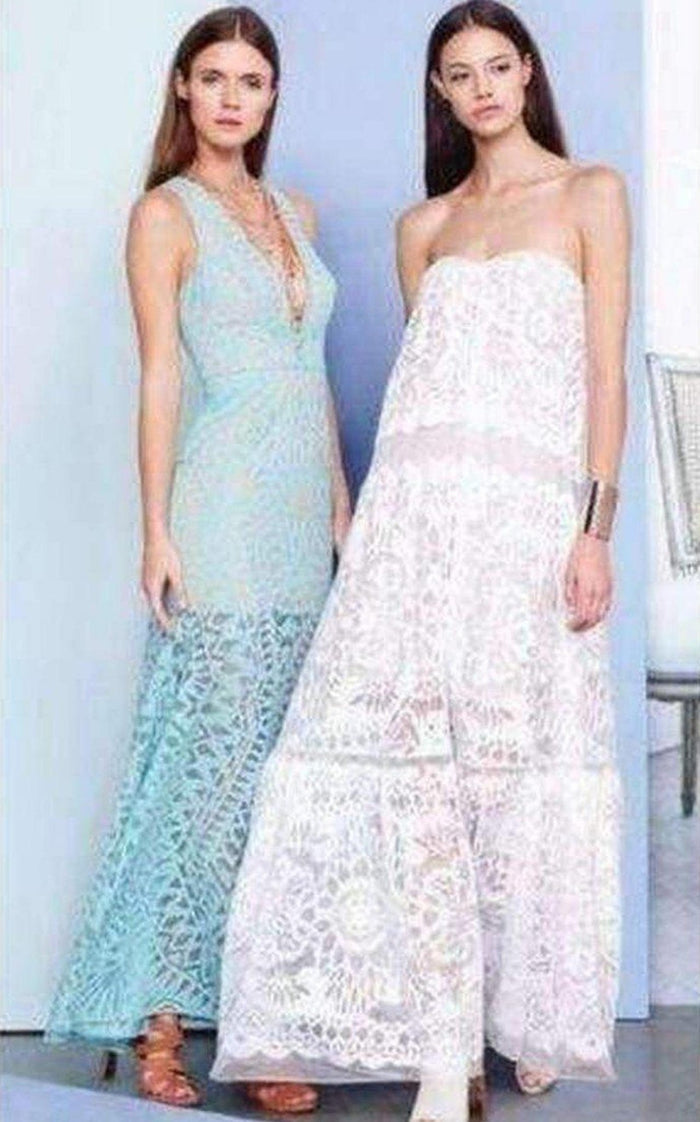 BCBGMAXAZRIA Strapless Bottom Ruffle Cotton Gown - Runway Catalog