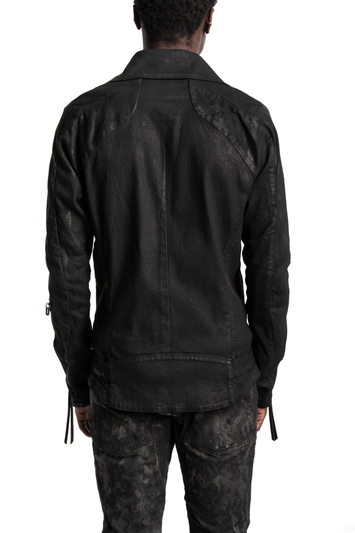 D.Hygen | SS26 - Stretch Denim Coated Double Riders Jacket ST104-0526S