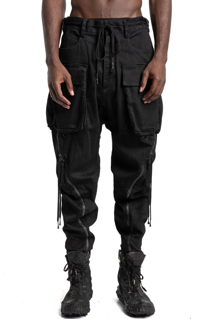 D.Hygen | SS26 - Stretch Denim Zip Adjustable Cargo Cropped Pants, ST107-0526S