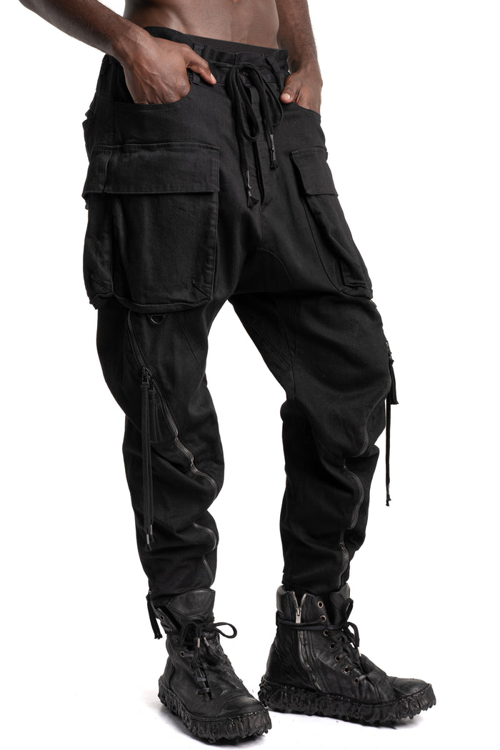 D.Hygen | SS26 - Stretch Denim Zip Adjustable Cargo Cropped Pants, ST107-0526S