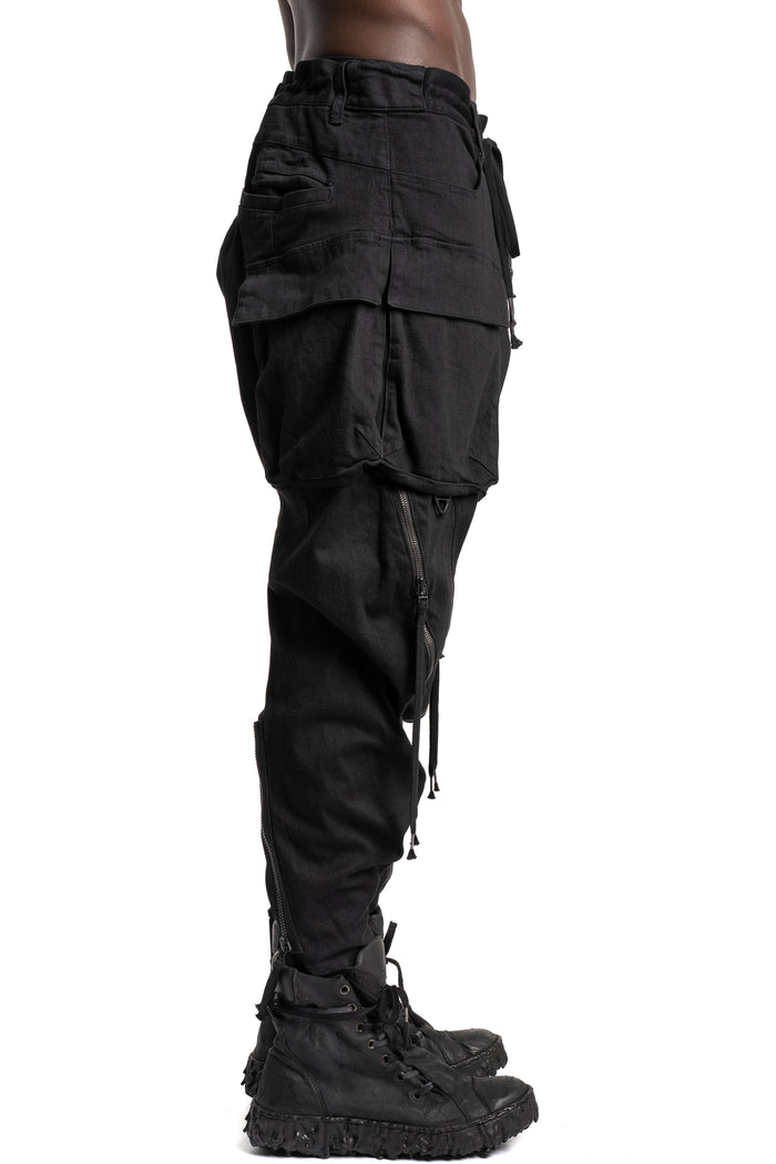 D.Hygen | SS26 - Stretch Denim Zip Adjustable Cargo Cropped Pants, ST107-0526S