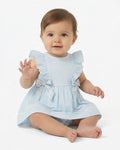 Striped Dress with Diaper Cover in Blue