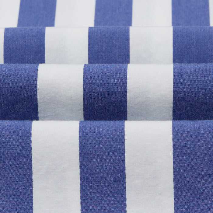 STRIPED RELAXED BLOCK SHIRT -  BLUE & WHITE