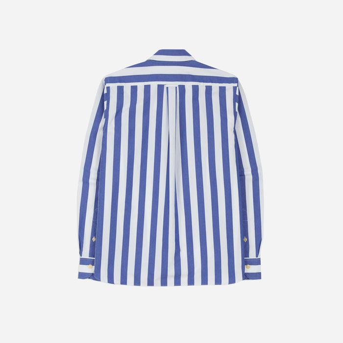 STRIPED RELAXED BLOCK SHIRT -  BLUE & WHITE