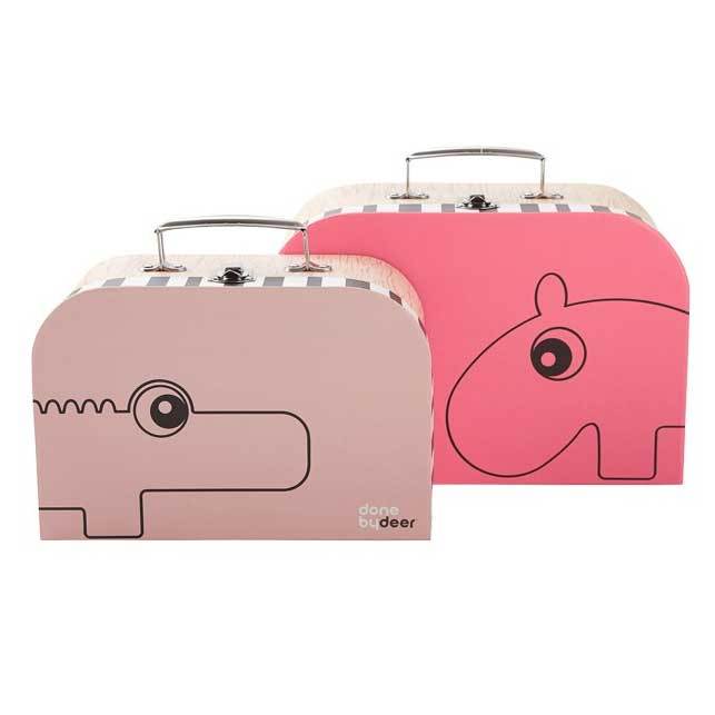 Done By Deer Suitcase Set – Raspberry & Powder | Koop.co.nz