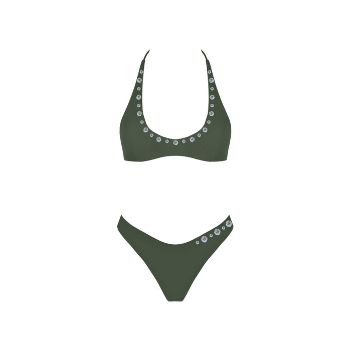 Sunset Club Bikini Top - Olive Green