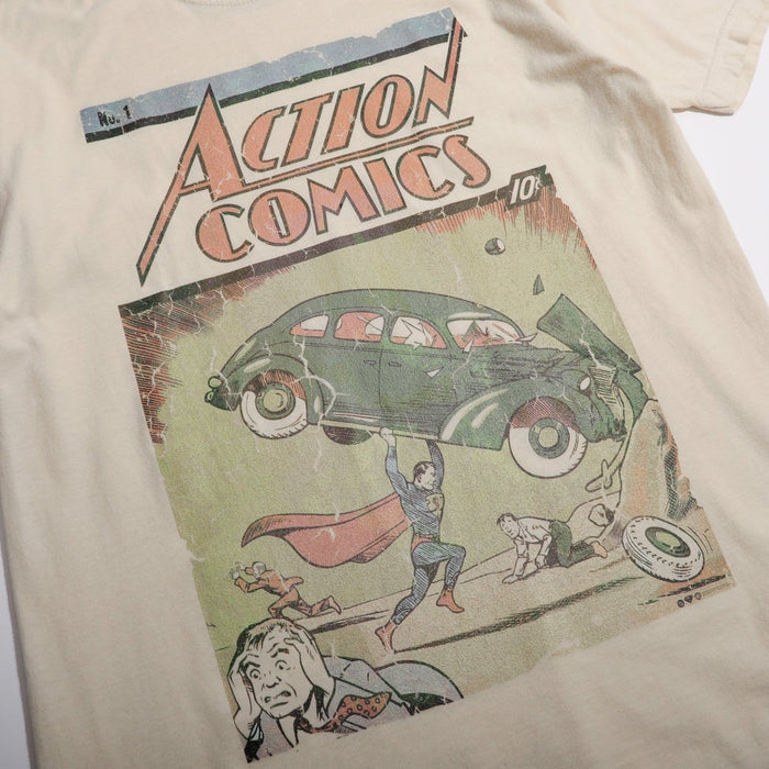 Superman Action Comics Zine Vintage Soft Tee - Heroes & Villains-DC Comics-T-Shirt